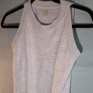 U pick 3/$25 Et Cetera 4 Metallic Knit Top - gray w-silver metallic threads